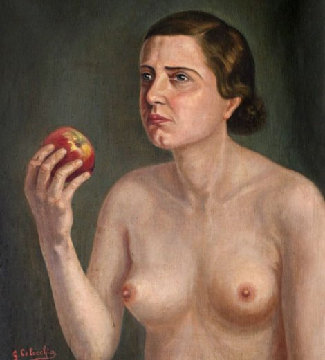 Desnudo con manzana