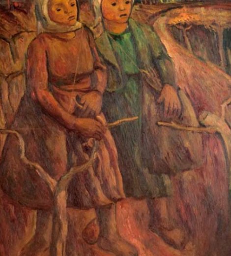 Mujeres trabajando la viña