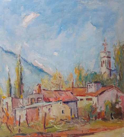 Paisaje de Villa General Belgrano – Óleo sobre chapadur