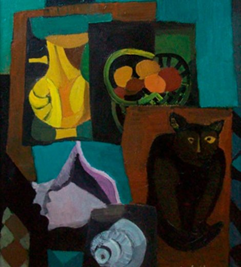 Interior con gato